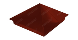 Колпак на столб 390х390 0,5 Satin с пленкой RAL 6005 зеленый мох