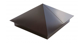 Колпак на столб 390х390 0,5 Satin с пленкой RAL 8017 шоколад