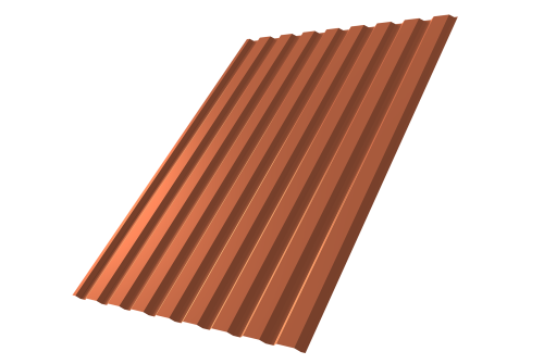 Профнастил С20А 0,5 Satin Мatt RAL 8004 терракота