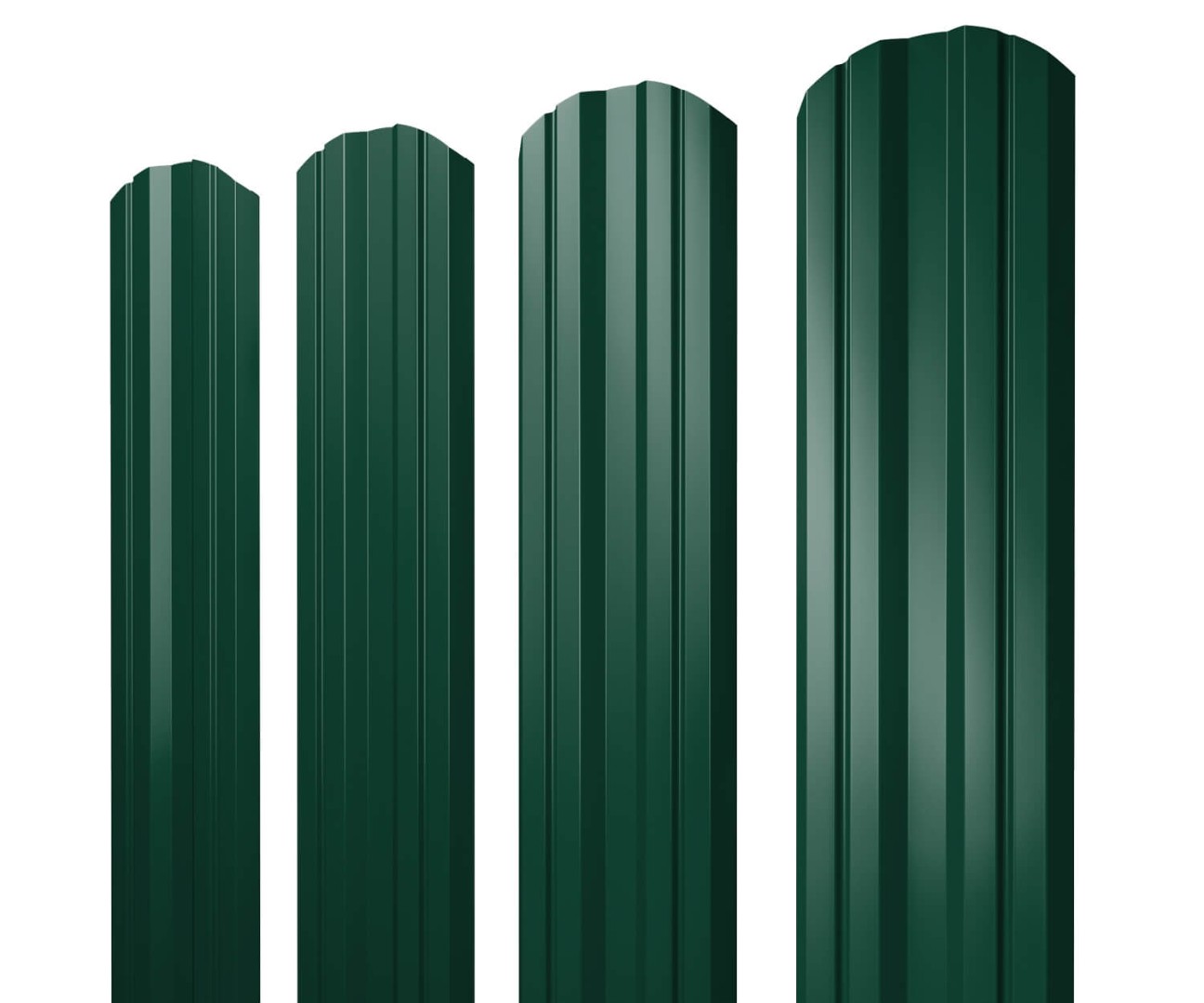 Штакетник Twin фигурный 0,4 PE-Double RAL 6005 зеленый мох