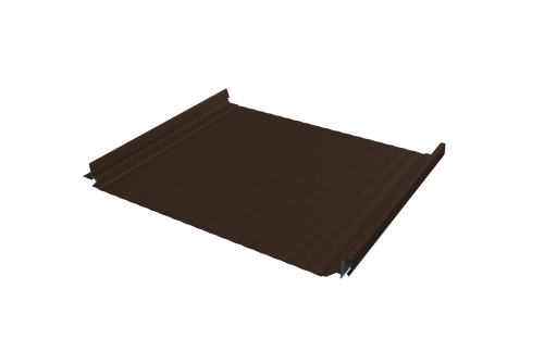 Кликфальц Pro Gofr Grand Line 0,5 PurLite Matt с пленкой на замках RAL 8017 шоколад