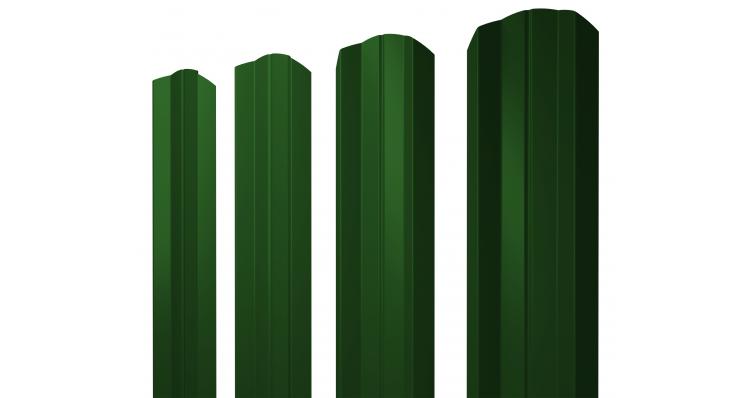 Штакетник М-образный А фигурный 0,45 PE RAL 6005 зеленый мох
