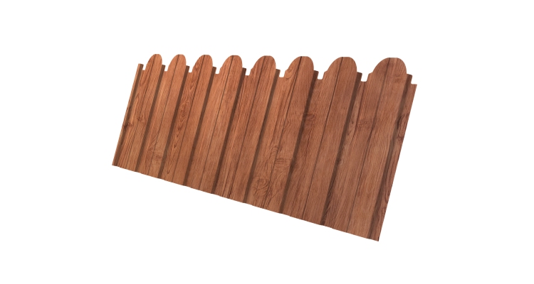 Профнастил C10B фигурный 0.45 Print Premium Rowan Wood Intense FTC