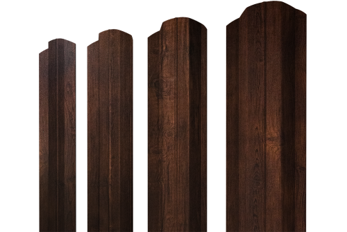 Штакетник М-образный B фигурный 0,45 Print Premium Cherry Wood Dark FTC