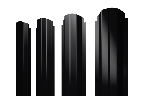 Штакетник П-образный А фигурный 0,5 Drap RAL 9005 черный