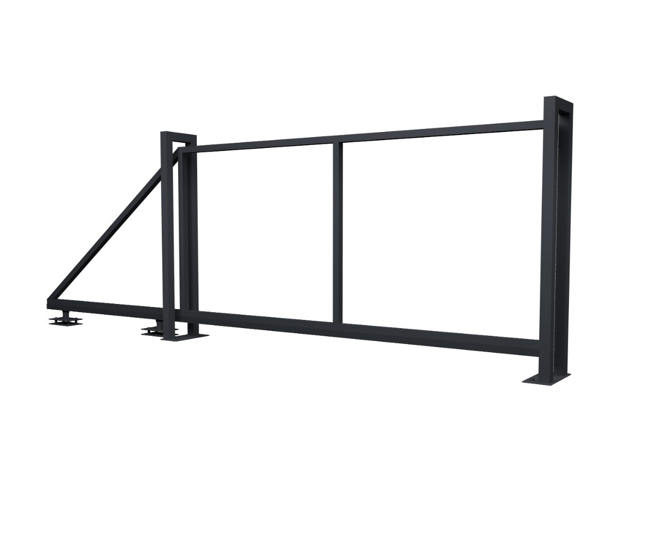 Ворота откатные Жалюзи Texas 1.5х4.0 RAL 7024 без заполнения (ламель 125 мм)