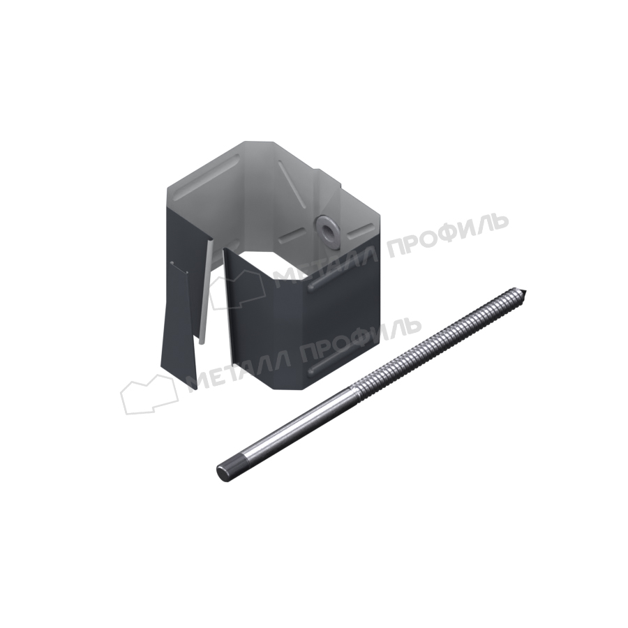 Держатель трубы (на кирпич) Металл Профиль БЮДЖЕТ 76х102 RAL 7024