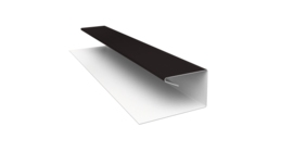 Планка П-образная завершающая сложная (КД) 0,5 Satin Matt RAL 9005 черный (3м)