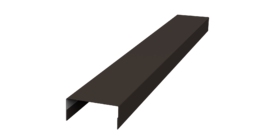 Ламель лицевая 125 забора жалюзи Texas стартовая/финишная для калиток и ворот 0.5 PurPro Matt 275 с пленкой RR 32 темно-коричневый