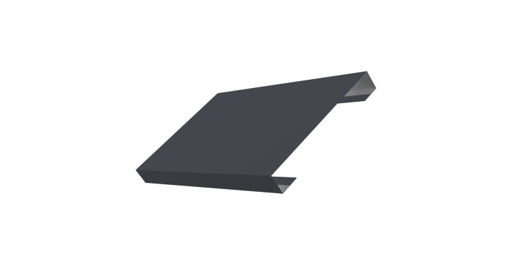 Ламель лицевая 150 забора жалюзи Texas стартовая/финишная для калиток и ворот 0.45 Drap с пленкой RAL 7024 мокрый асфальт