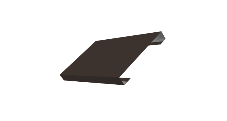 Ламель лицевая 150 забора жалюзи Texas стартовая/финишная для калиток и ворот 0.45 Drap TX RR 32 темно-коричневый