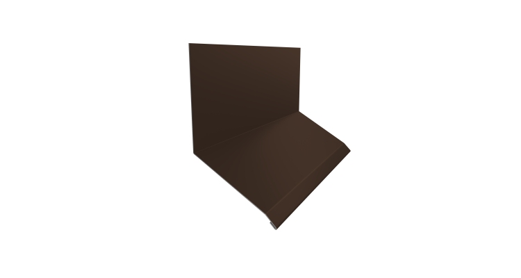 Планка примыкание верхнее к стене фальц 150х130х20 0,5 Satin с пленкой RAL 8017 шоколад (2м)